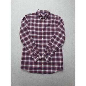 Vineyard Vines Shirt Youth Medium Red Blue Plaid OTG On The Go Performance